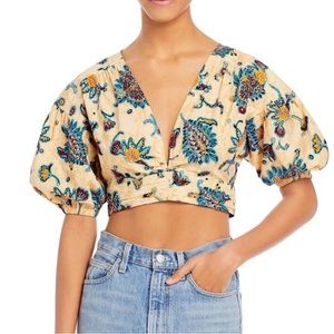 A.L.C. Cropped Floral Blouse